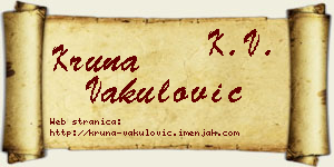 Kruna Vakulović vizit kartica